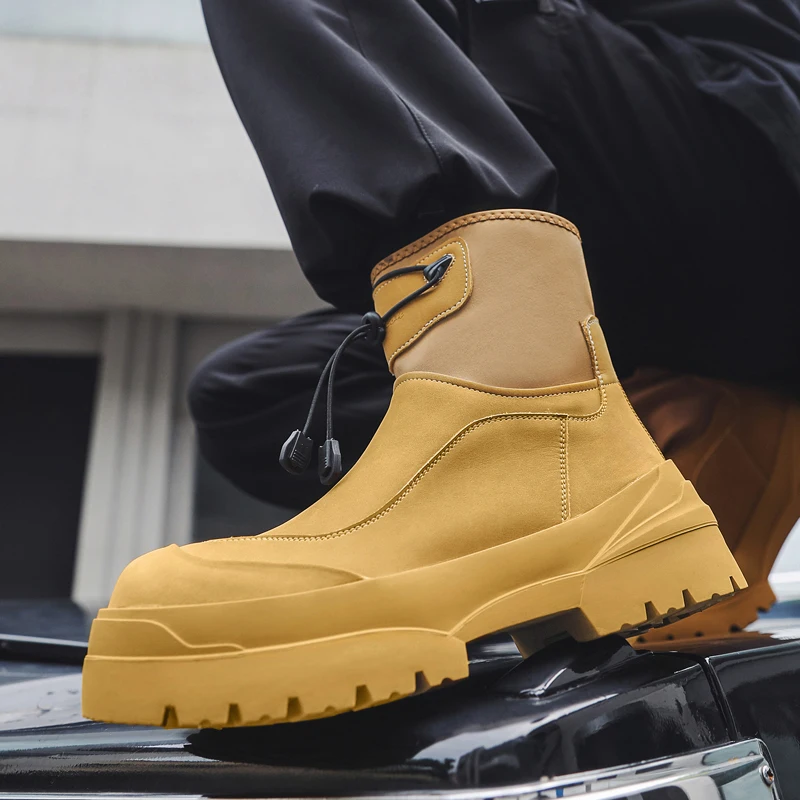 

Autumn Men's Fashion Boots Trend Comfortable Thick Soled Height Increasing Sports Driving Shoes Casual Hiking Sneakers