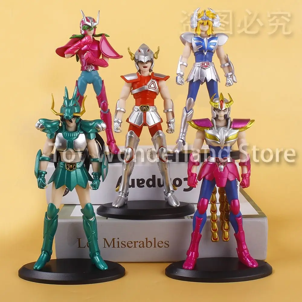 5PCS/SET 19cm Saint Seiya Anime Figures Myth Cloth EX Pegasus Dragon Shiryu Hyoga Cygnus Phoenix Ikki Action Figure Toy