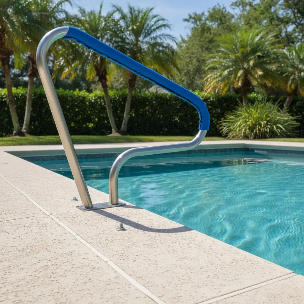 

Swimming Pool Grab Bar 48x36 Inch For Underground Pool Backyard Spa Sloped Entry 250LBS Load Capacity 1.9 Inch Tube Diameter