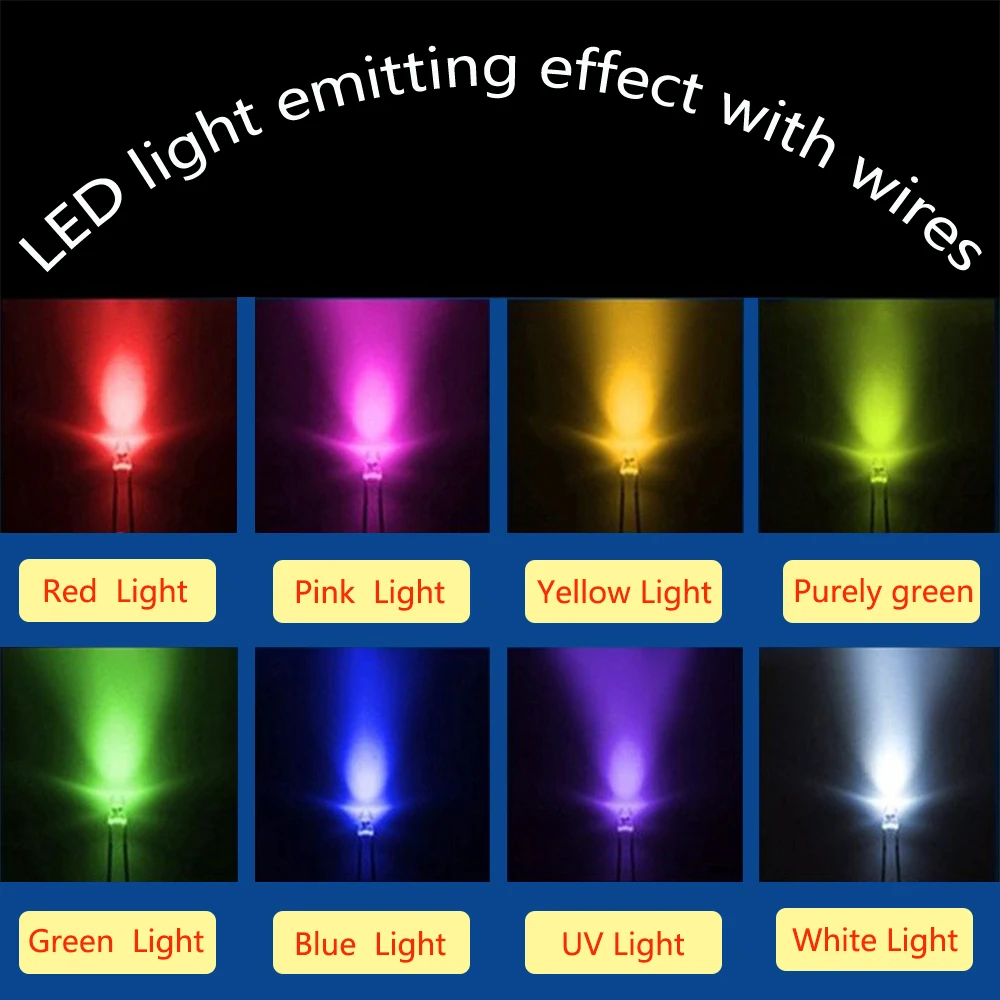 10pcs Circular Flat Top LED Bulb 20cm DC 5V 12V  Pre Wired LED Transparent 3mm/5mm White/Warm White/Red/Blue/Green/Orange/Yellow