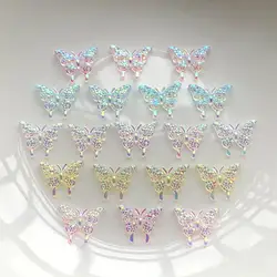 100pcs bella AB colore trasparente cristallo strass gioielli fai da te orecchini accessori strass per unghie farfalla di cristallo