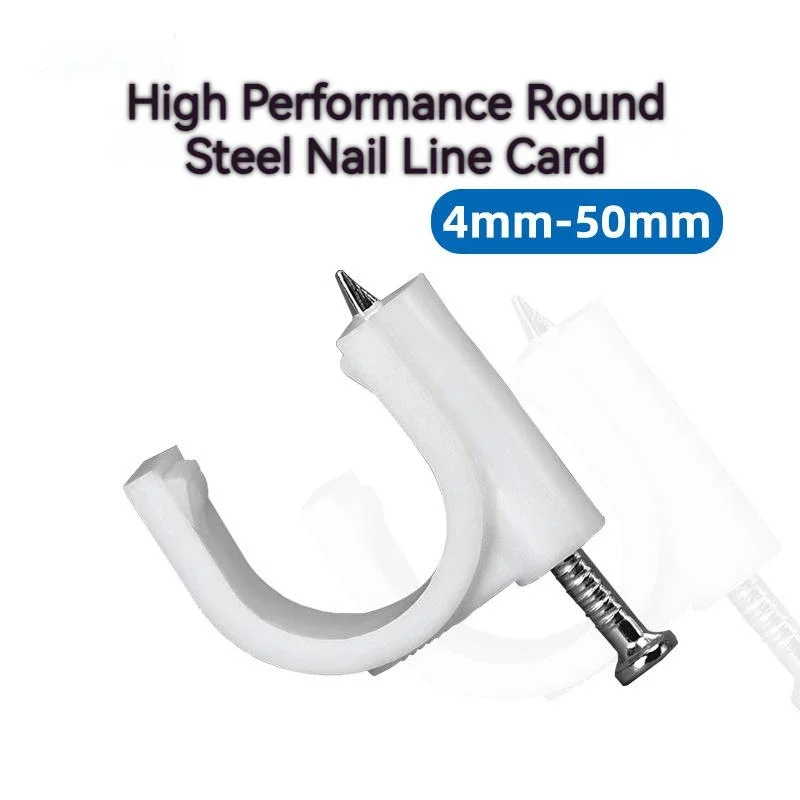 ZEXEF 100 قطعة مقاطع كابلات 6-12 مللي متر مقاطع أسلاك الكابلات مسمار في مقاطع كابل مسامير كابل محوري مسمار المشابك كابل الأظافر لكابل الحبال