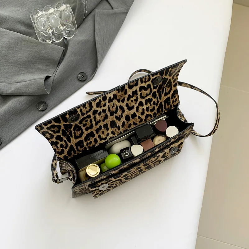 Fashion Leopard Print Crossbody Bags for Women Trend 2024 PU Leather Shoulder Bag High Quality Aesthetic HandBags 3 Colors