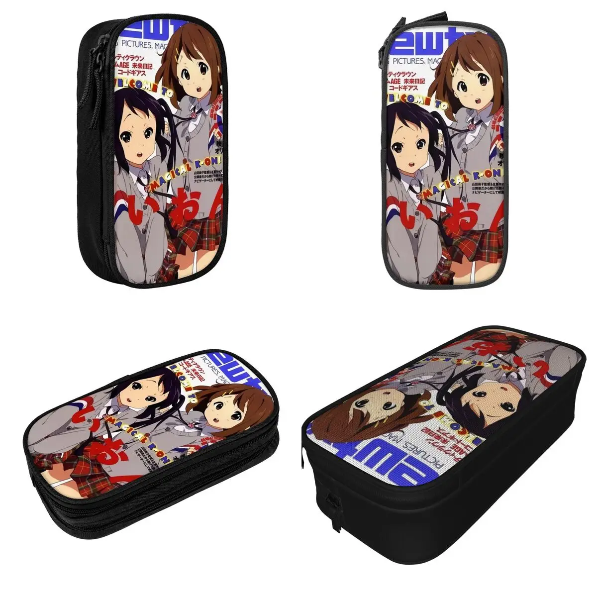 يوي هيراسوا أزوسا ناكانو مجلة K-ON مقلمة حامل قلم كلاسيكي حقيبة الفتيات الفتيان تخزين كبير مكتب سستة pencelcases