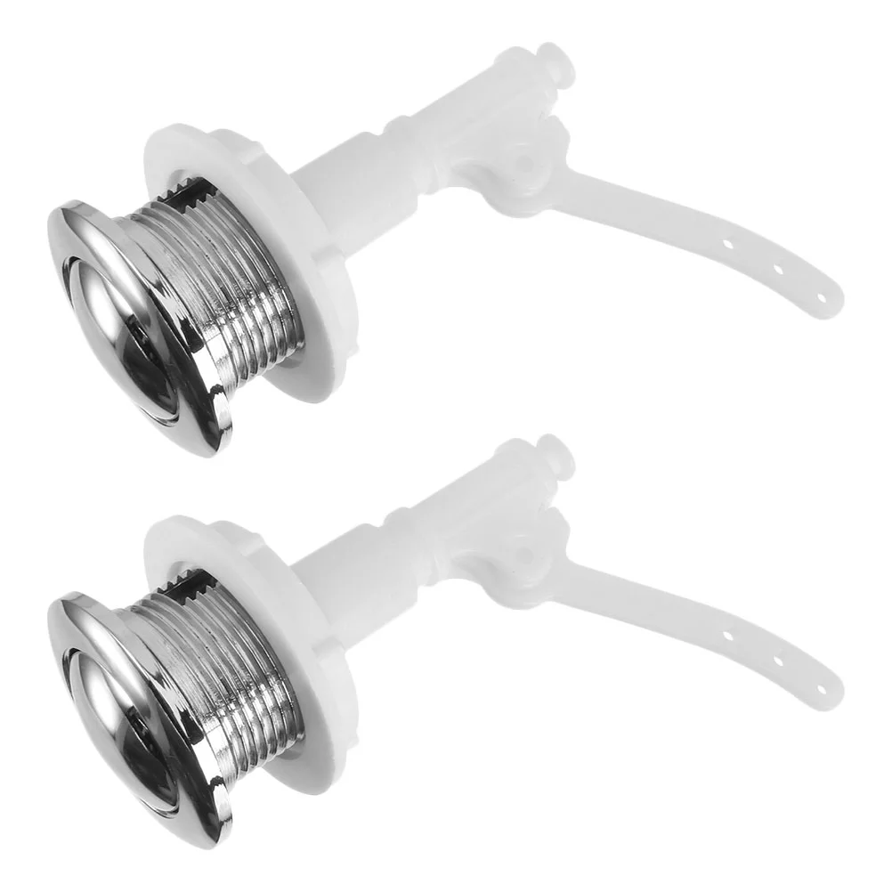 

2 Pcs Household Toilet Button Switch Flusher Abs Valve Tank Push Buttons Replacement