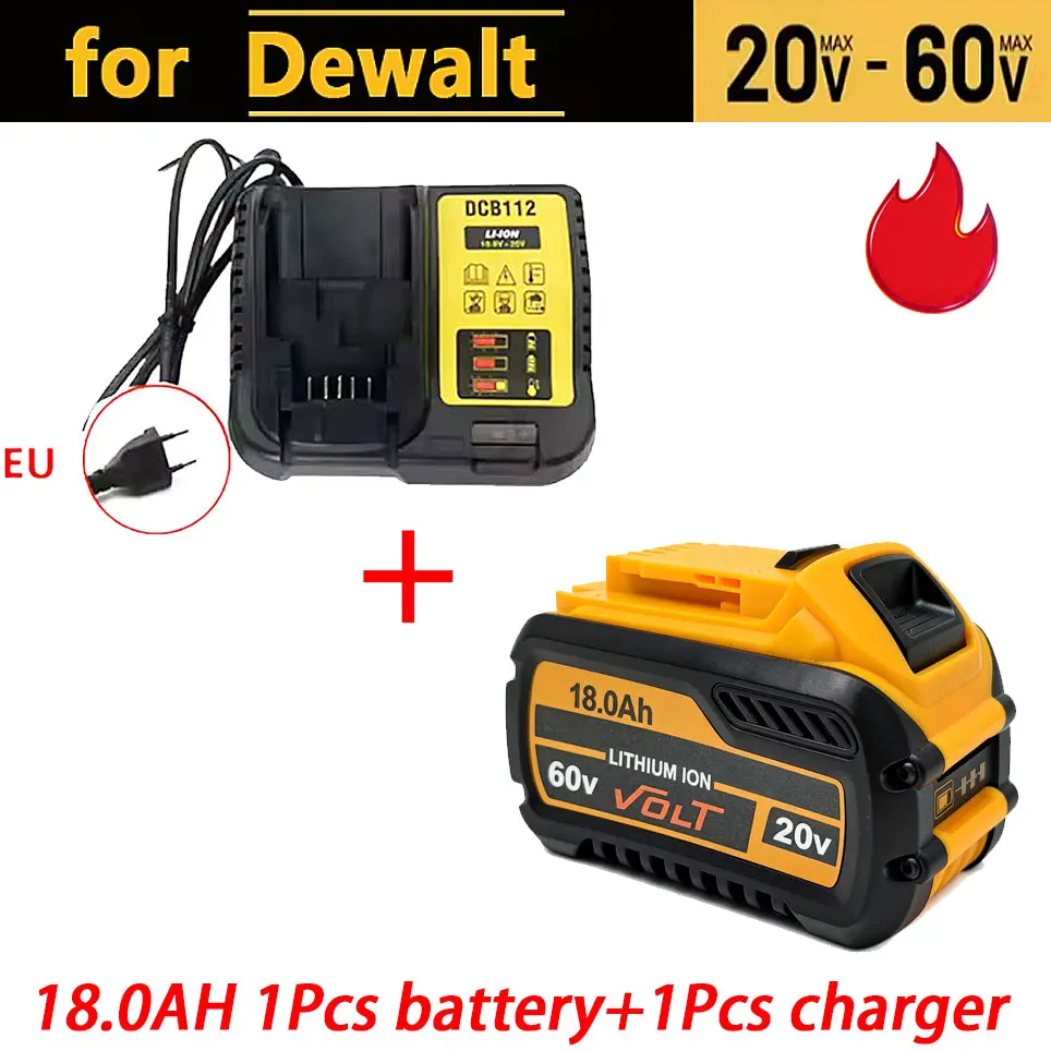Voor Dewalt 60V 18.0Ah Batterij Vervanging Li-Ion Batterij DCB609 DCB200 DCB205 DCB606 DCB206 DCB209 DCB182 Power Tool Batterij