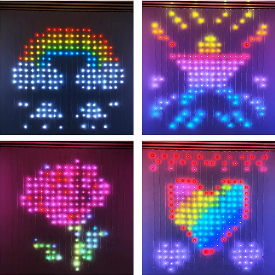 Guirxiété Lumineuse Intelligente LED RGB IC pour Noël, Décoration de ixde Mariage, Nouvel An, DIY