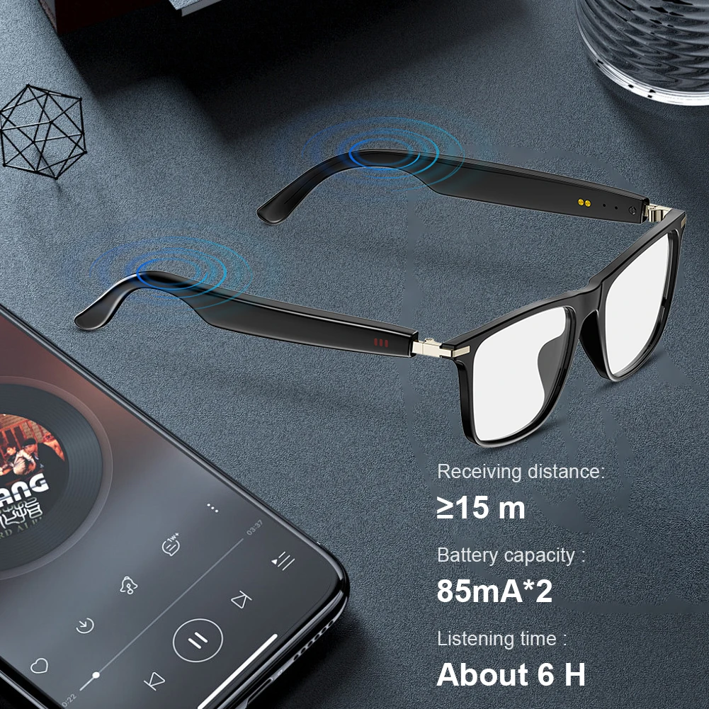 

Smart Glasses with AI Translator Audio Glasses Hands-Free Music & Calls Outdoor Sports Headphones for Men Women