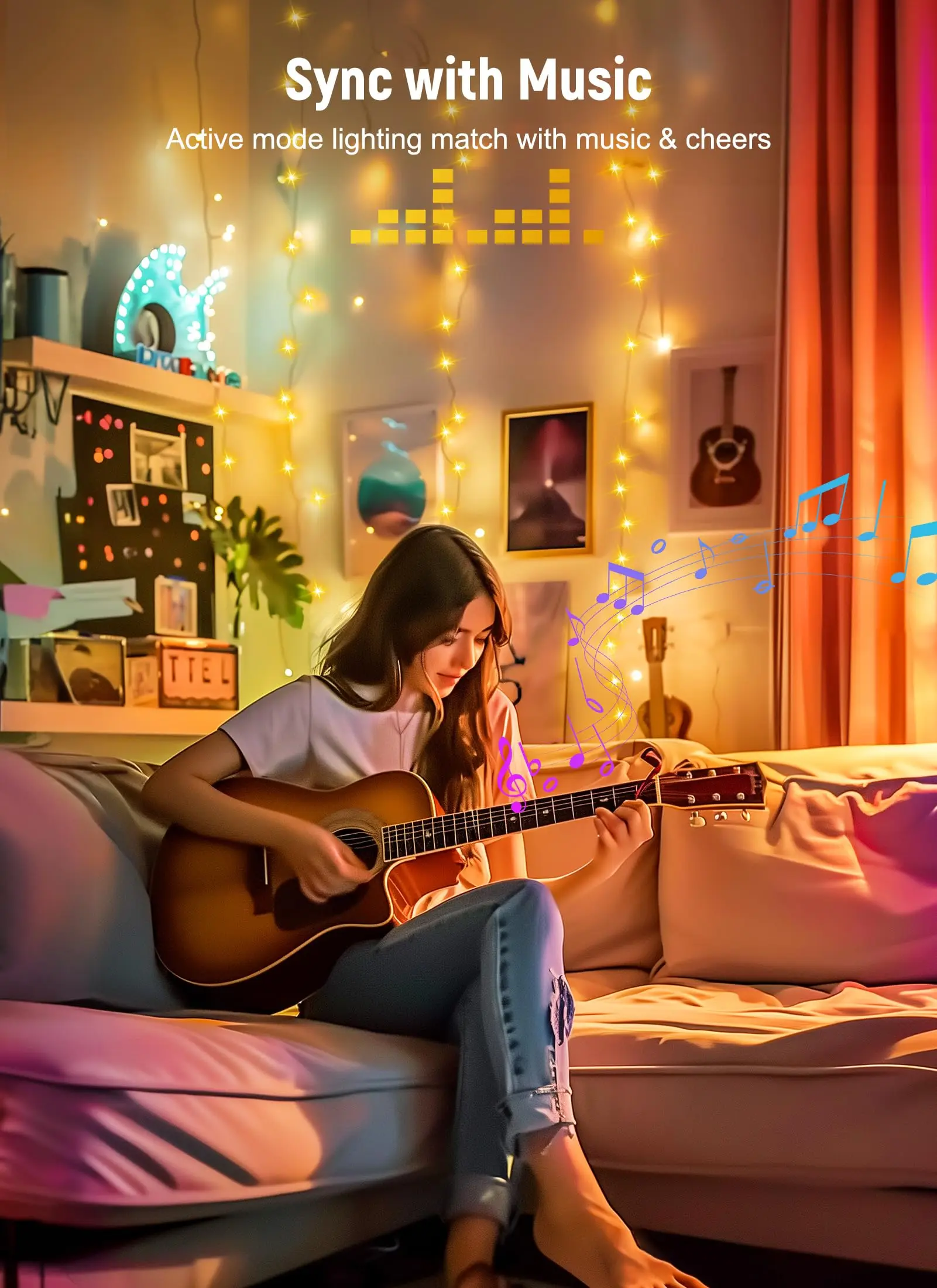 Smart USB String Lights 10M 100 LED Fairy Lights with Bluetooth App Remote Garlands Decorative Light for Christmas Wedding Party