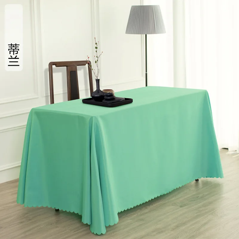 0328  Solid color advertising activities business hotel exhibition long table white tablecloth rectangular tablecloth