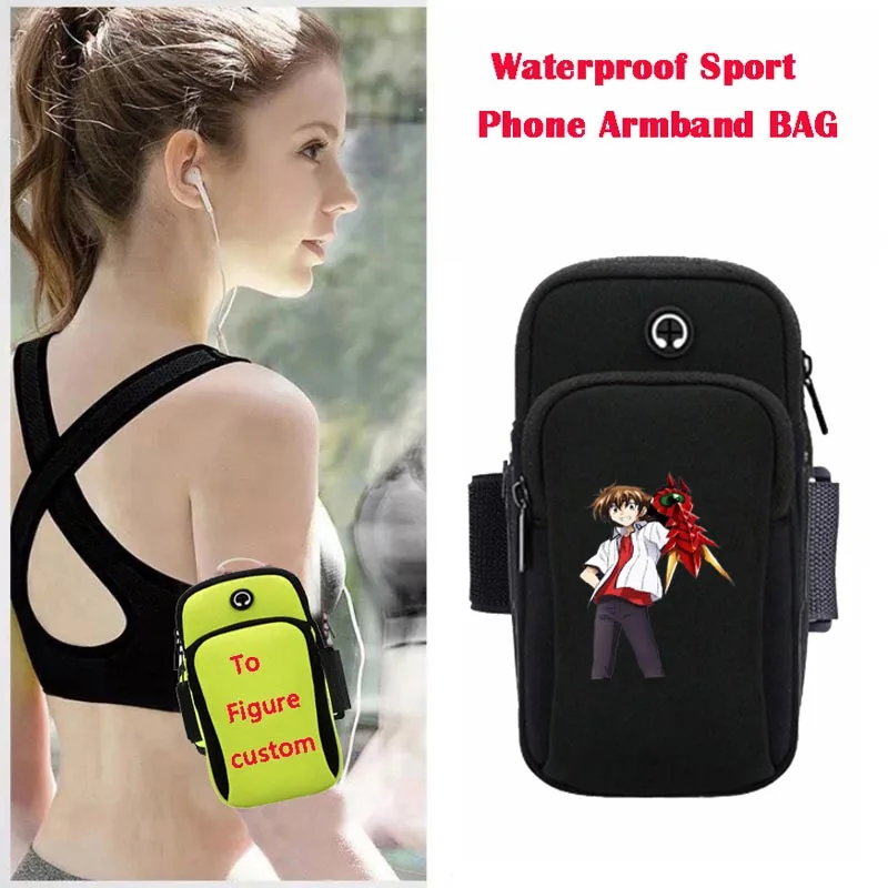 

Teenagers Sport Armband Bag Boys Outdoor Gym Running Phone Bag Case Coverage Holder for anime High School DxD Armband bag