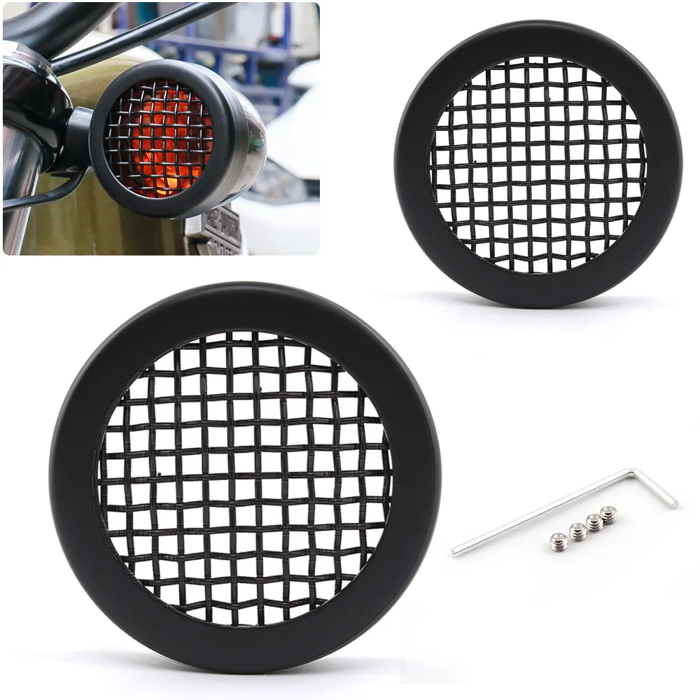 

2X Motorcycle Accessory Turn Signal Light Black Guard Protector Cover Protection Grill Fits for Harley Sportster XL 883 XL1200