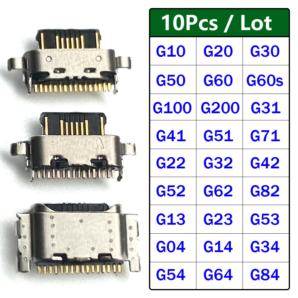 

10 шт., разъем Micro USB для зарядки, разъем для Moto G04 G14 G22 G32 G62 G31 G51 G52 G13 G23 G53 G54 G10 G20 G30 G50 G60 G60s