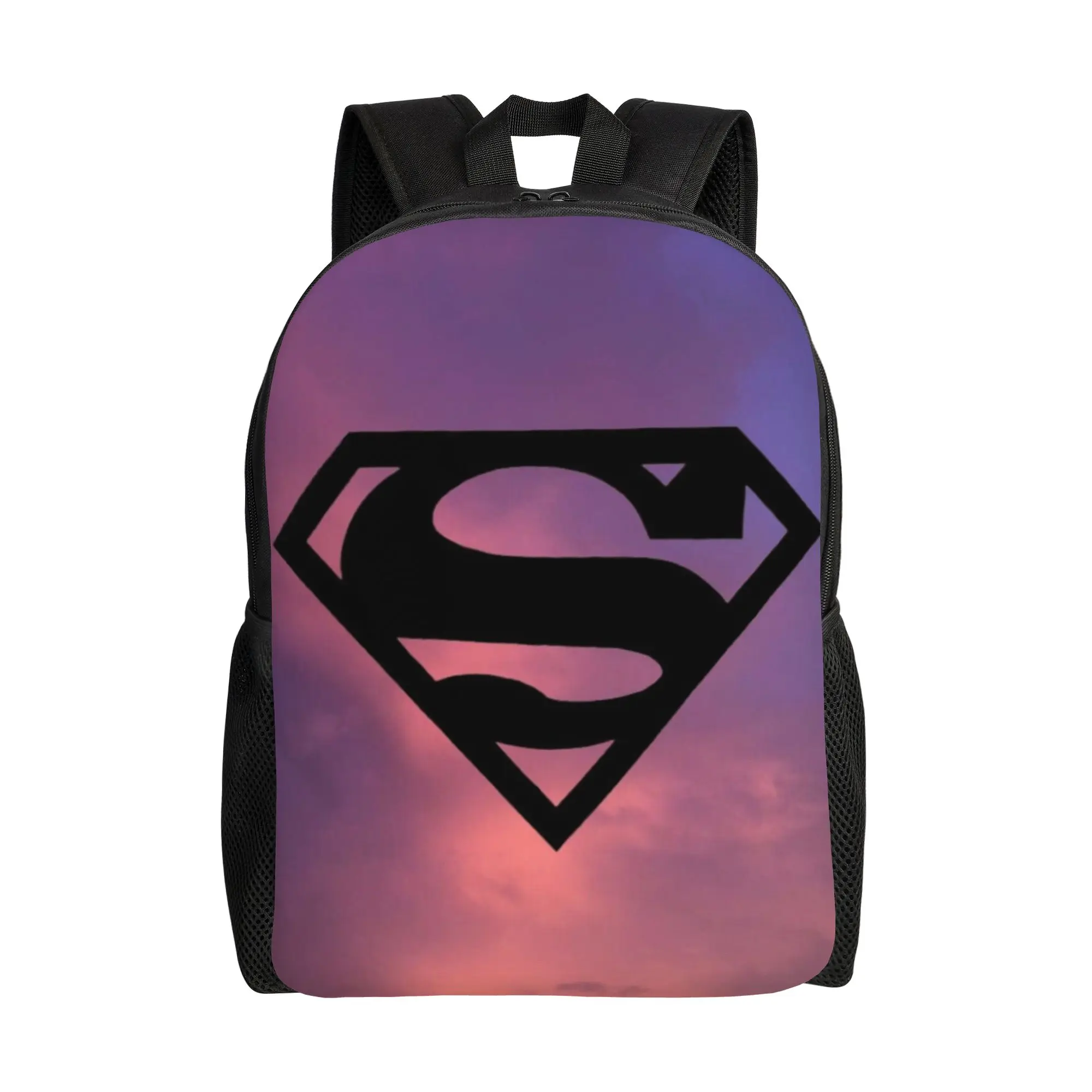 Back to school season Superman Logo Sunset Wallpaper Knapsack  Male Lady Vintage Backpack