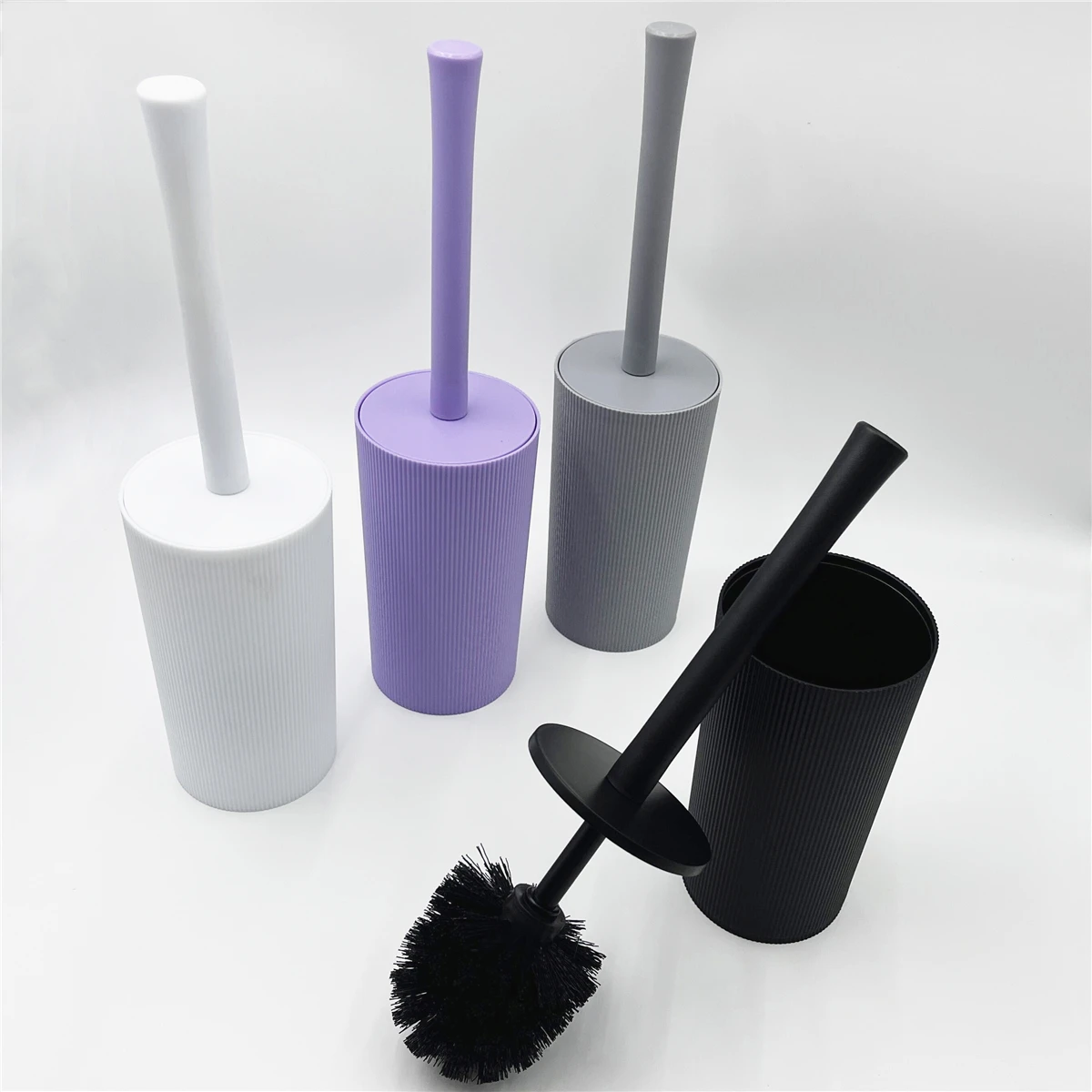 7pcs/set Bathroom Accessory Sets Toilet Brush With Holder Cotton Swab Jar Bathroom Tumbler Soap Dish Soap Dispenser Trash Can