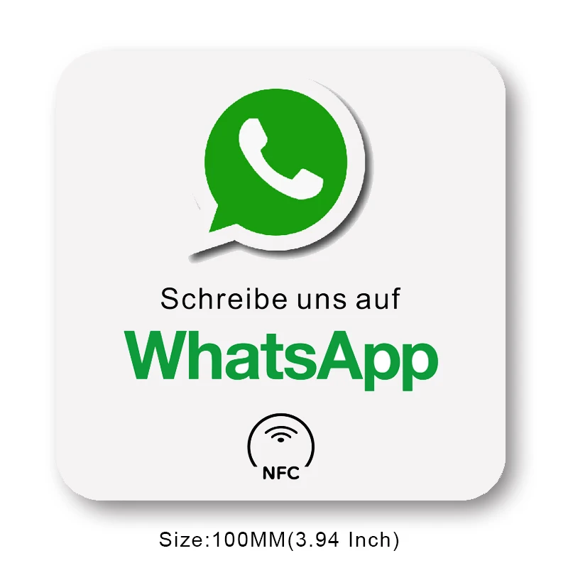 Deutsches Schreiben von NFC-gedruckten Karten, Plattenaufklebern, Ständer für Google Bewertungen, Instagram, WhatsApp, Hahn NFC