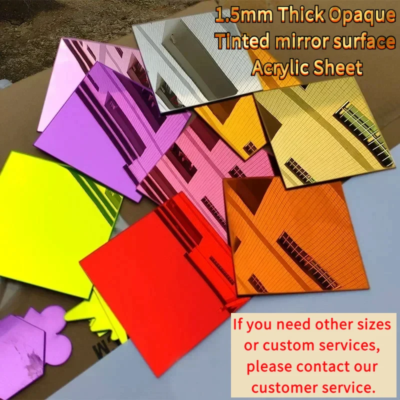 1.5mm Thick Opaque Tinted mirror surface Acrylic Sheet, Colorful PMMA Panel Signage, Home Decor & Advertising Display