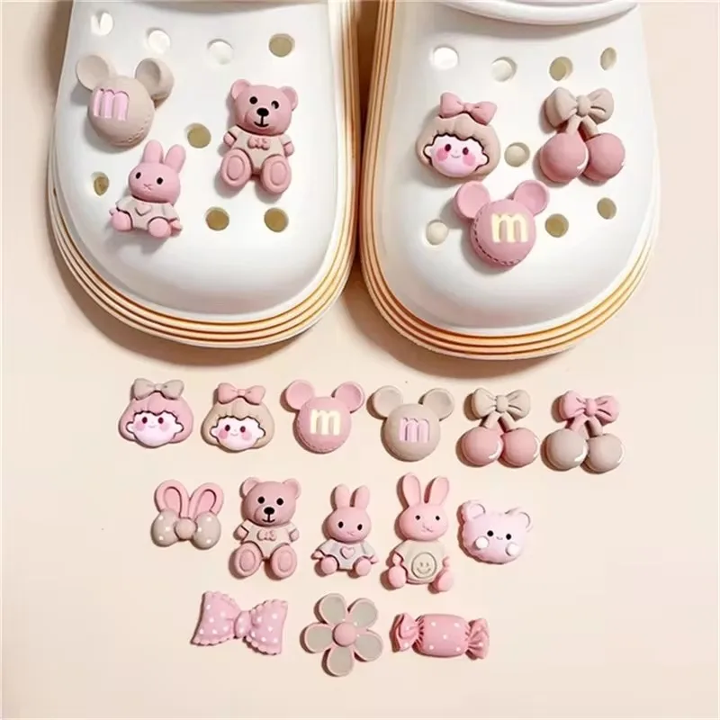 DIY Resin Cartoon Pink Shoe Accessories Decoration Children's Sandals Charms Shoe Buckle Wrist Strap Buckle