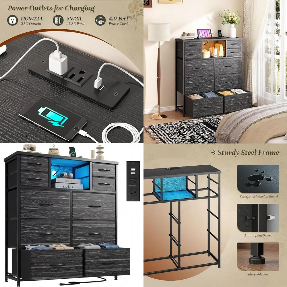 10-Drawer Fabric St…