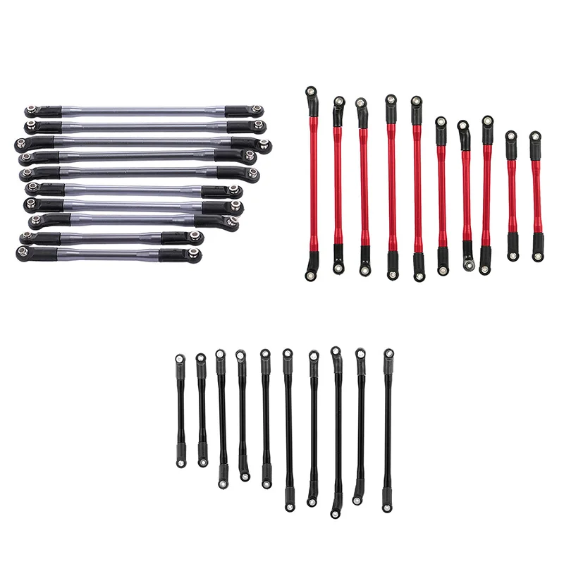 10Pcs/Set Metal Link Set Plastic Rod End For 1/10 RC Crawler Car Axial SCX10 II 90046