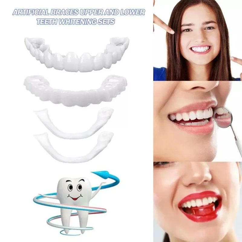 Dental Unisex Upper Lower Temporary Teeth Veneers Portable Household Oral Beauty Accessory For Daily Cosmetic Use Dentistry Tool
