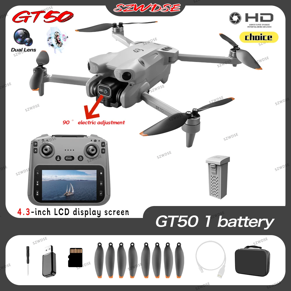 New GT50 Drone Professional 8K Camera Aerial FPV WIFI Brush Avoiding Obstacle with Large Screen Remote Control Folding Drone Toy image 3