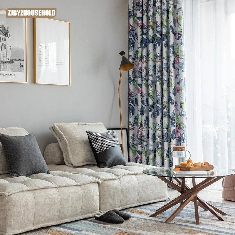 

Modern High Precision Grape Flower Print Shading Curtains for Living Dining Room Bedroom.