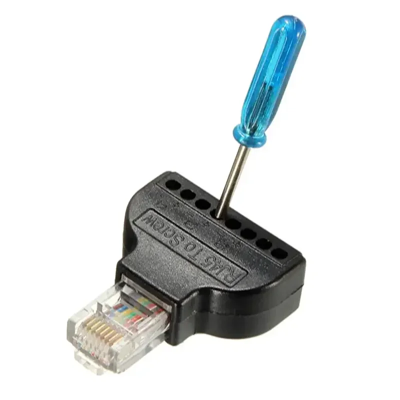 ESCAM 1 قطعة RJ45 إيثرنت ذكر إلى 8 دبوس AV محطة المسمار محول محول كتلة التوصيل CCTV الملحقات