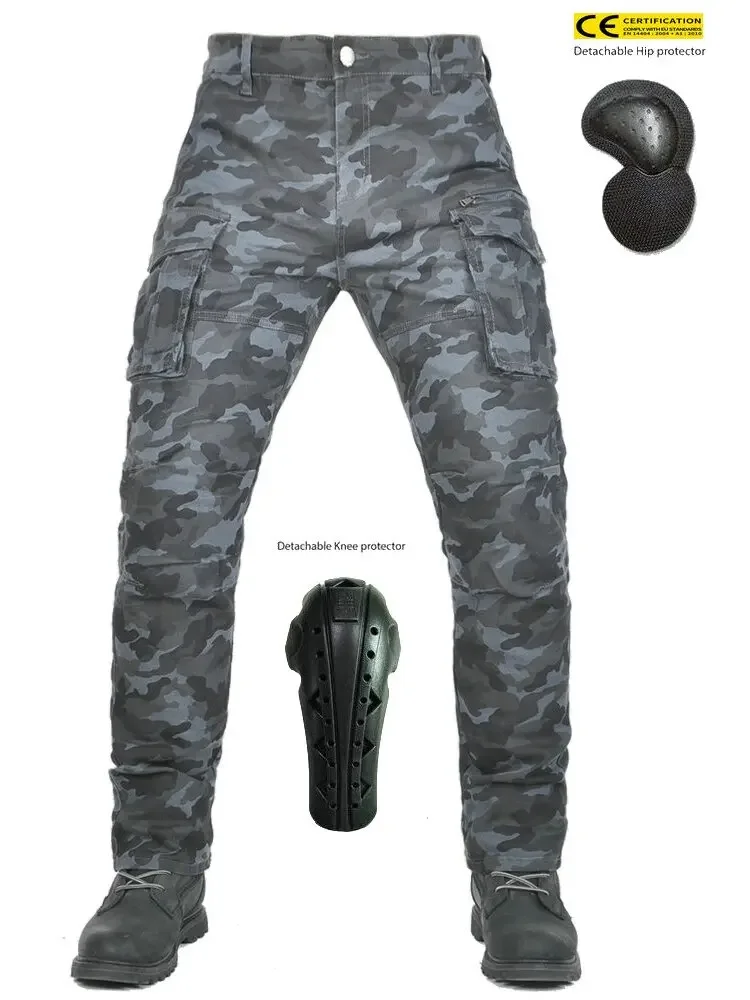 VOLERO Motorcycle Riding Pants Casual Multi-bag Camouflage Breathable Overalls Anti-fall Off-road Motorcycle Pants for Man