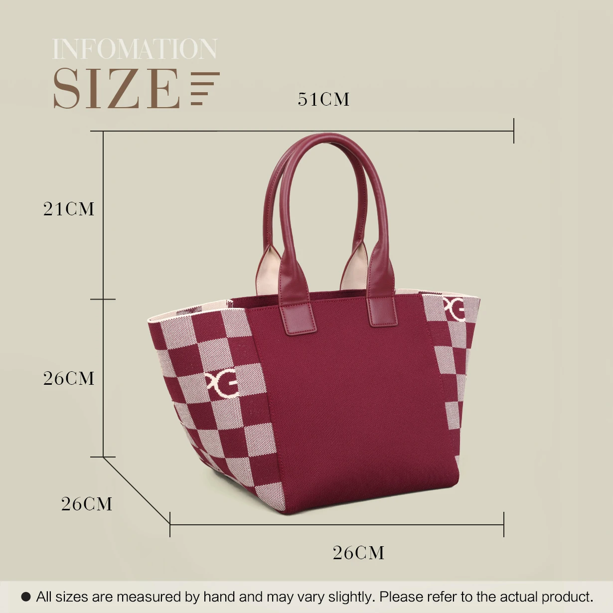 PG 2026 Elegantes Design Marken-Handtasche mit Gravur, Exquisit, Große Kapazität, Klassisch, Langlebig, Elegant, Modisch, Casual – Detail 21
