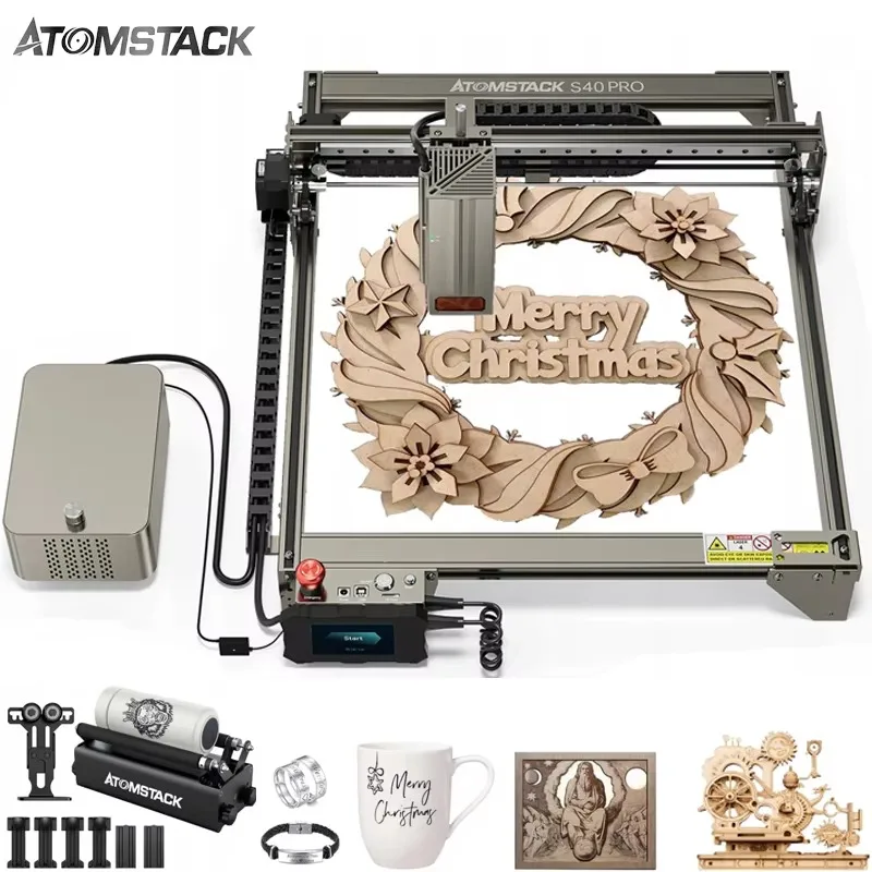 ATOMSTACK A40 S40 X40 Pro 210W High Power L aser Cutting CNC Wood Glass Water Cup Smart L aser Engraving Machine