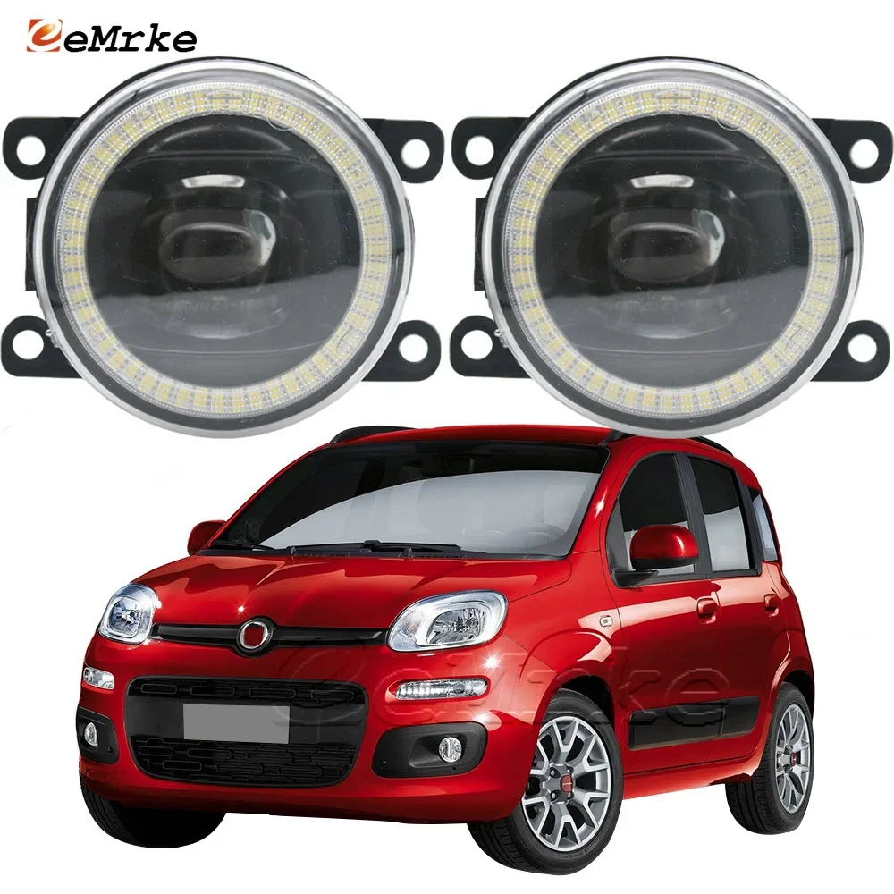 

Car Led Fog Lamp Assembly Lens Headlights Angel Eye DRL Daytime Running Lights 15W Front Ptf for Fiat Panda 319_ 2012-2019