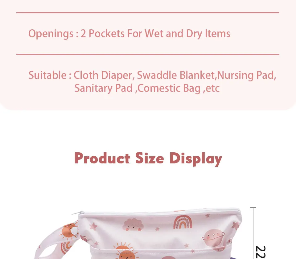 Kangobaby # my soft life # wasch bar wieder verwendbare Baby decke Aufbewahrung tasche leicht zu tragen multifunktion ale Reisetasche Größe 26x22x5cm – Detail 3