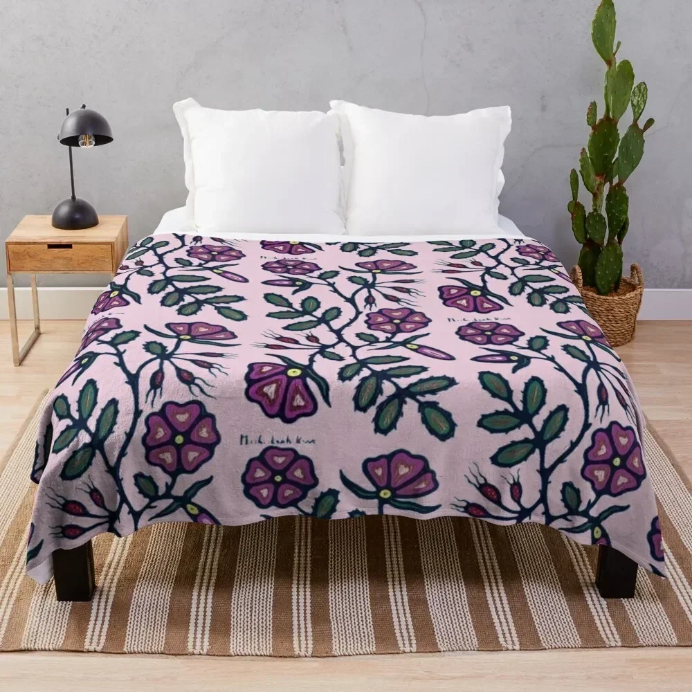 

Wild rosehips Throw Blanket Furrys Cute Plaid Blankets