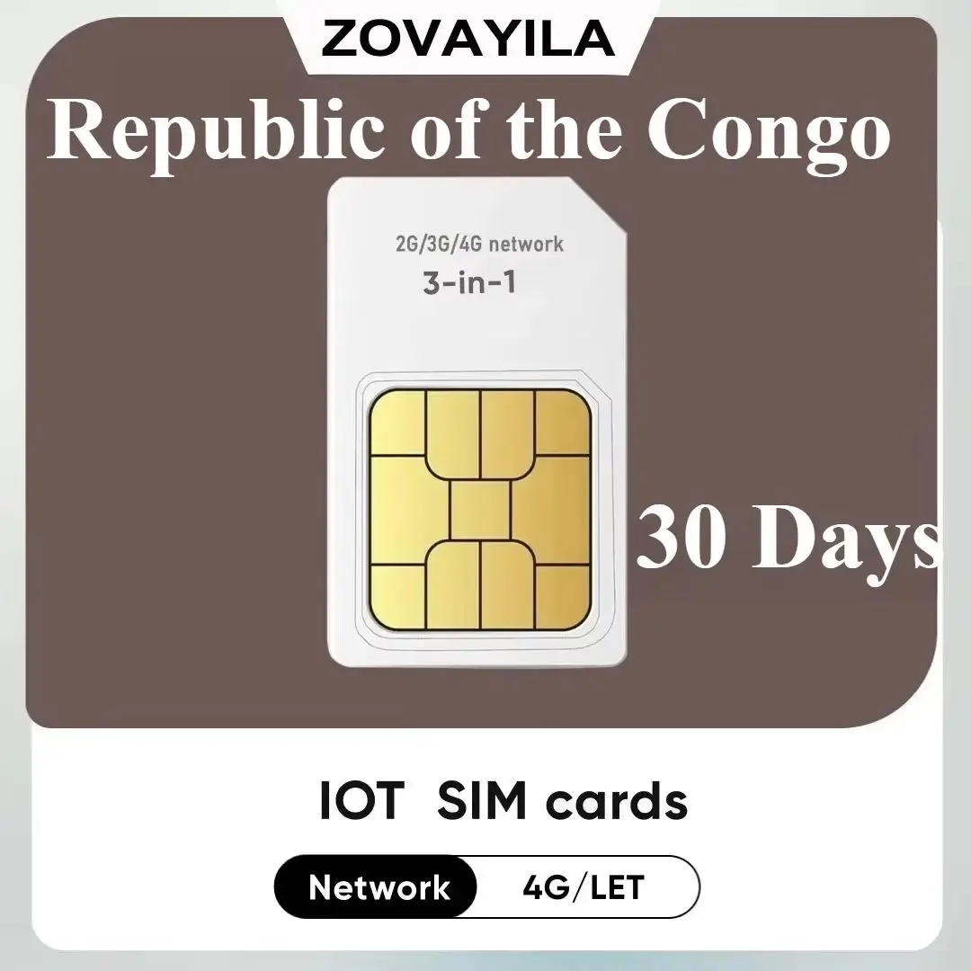 Republic of the Congo 30-Day 30MB Data-Only SIM Card GPS Tracker for Elderly And Kids Monitoring No Contract for Town & Rainfore