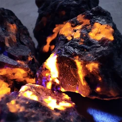 Natural Decor UV FireStone American Yooperlites Flame Stone Fluorescent Stone Energy Reiki Specimens Home Decoration Stone Gems