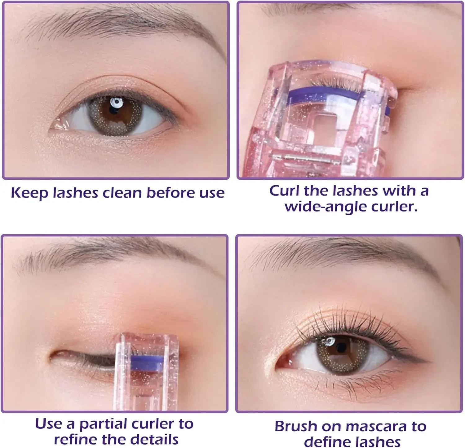 1/2pcs Professional Mini Eyelash Curler Portable Eye Lashes Curling Clips Cosmetic Make Up Beauty Accessories Eyelash Tools Pink