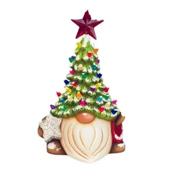 Christmas Decoration Resin Gnome Xmas Tree Figurines Statue Ornaments Creative Dwarf Miniatures Desktop Crafts