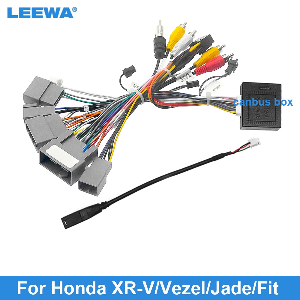 

LEEWA Car 16Pin Android Stereo Power Wiring Harness With Canbus + USB For Honda XR-V(15-17)/Vezel(15-18)/Jade(13-17)/Fit(14-19)