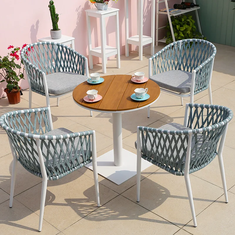 

Outdoor tables and chairs courtyard model room designer garden furniture aluminum alloy tables and chairs villa balcony