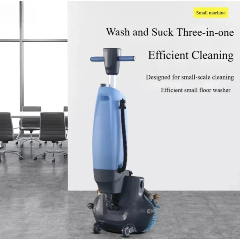 Small Micro Electric Auto Floor Scrubber Mop Cleaning Machine Plastic Tile Epoxy Floor Battery Operated