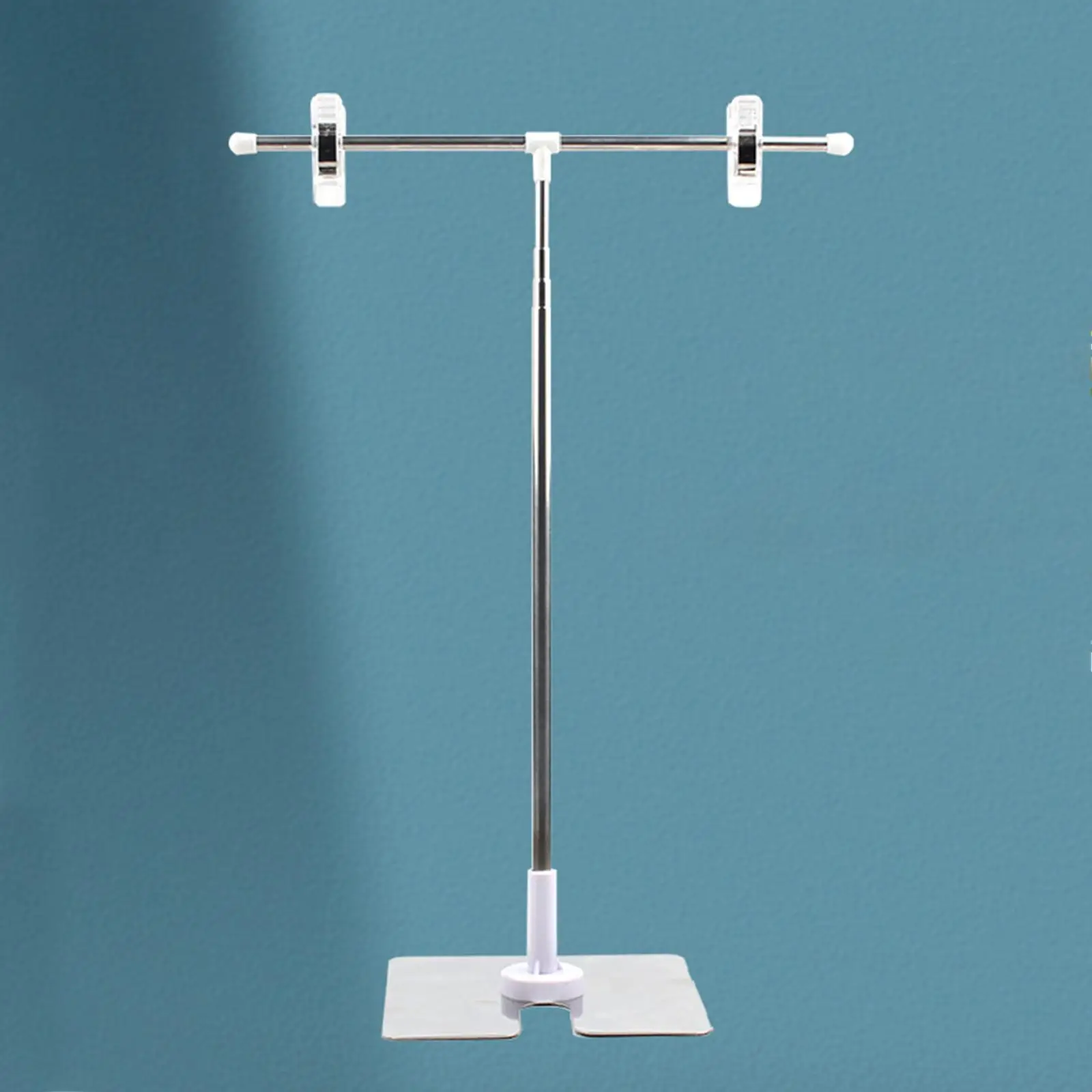 Adjustable Poster Stand Stretchable T Sign Holder Stainless Steel Banner Stand Floorstanding with Clip for Store Counter Bars