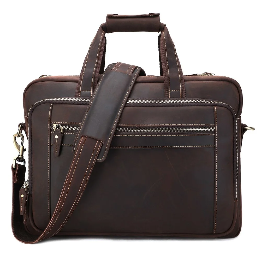 Genuine Leather Briefcase Men for 15.