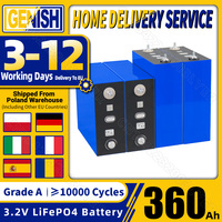 New 10000 Cycles 3.2V LiFePO4 Battery 360Ah Grade A LFP Cell Batterie DIY 12V 24V 48V For RV EV Camping Solar Batteries Pack Van