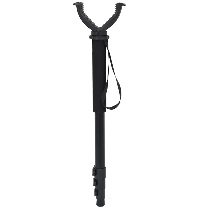 Aluminum Alloy Hunting Monopod, Telescoping Shooting Stick with Anti-Lost Wrist Strap & V Yoke Head