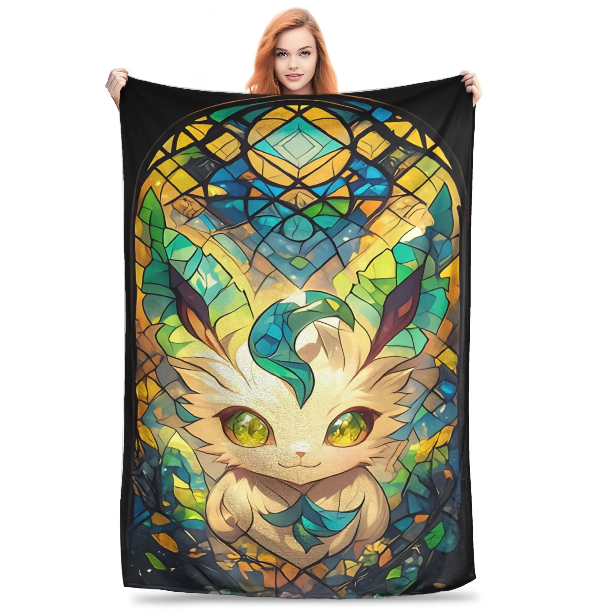 1PC home Cutecore Pokemon Eevee Eeveelution  Blanket Super Cosy Plush Home Living Room Sofa halloween