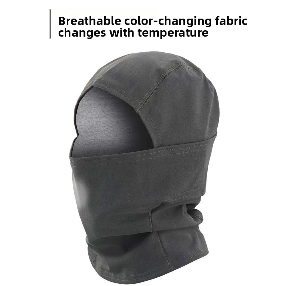 Heat Reactive Winter Balaclava Mask Full Cover Windproof Color Changing Headwear Vibrant Tie-dye Elastic Fleece