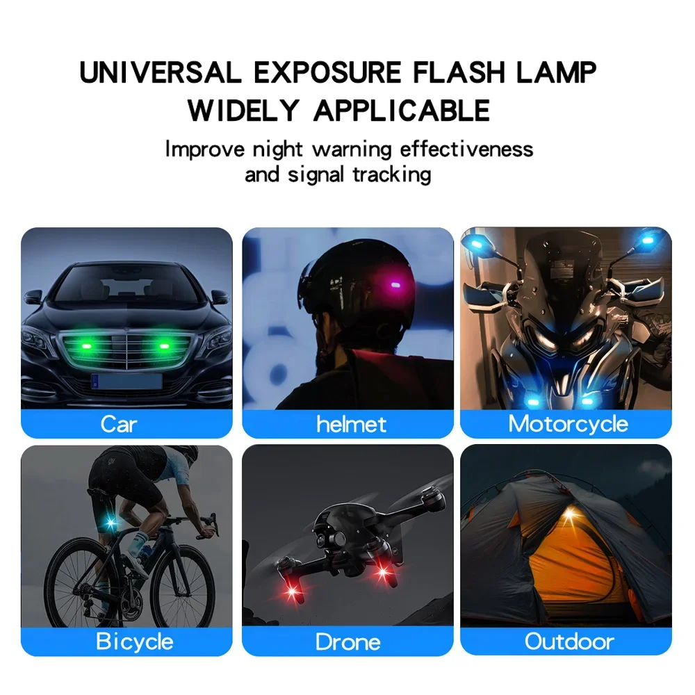 2/4pcs Wireless LED Strobe Lights Car Decor Atmosphere Light, 8 Colors Rechargeable Led Lights Anti-Collision LED Warning Light - Image 4
