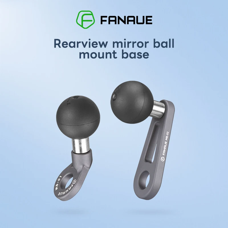 FANAUE Aluminum 1 inch 17mm Ball Mount Base Angled Adapter Compatible with Bike Motorcycle Rearview mirror Holder For RAM Mounts