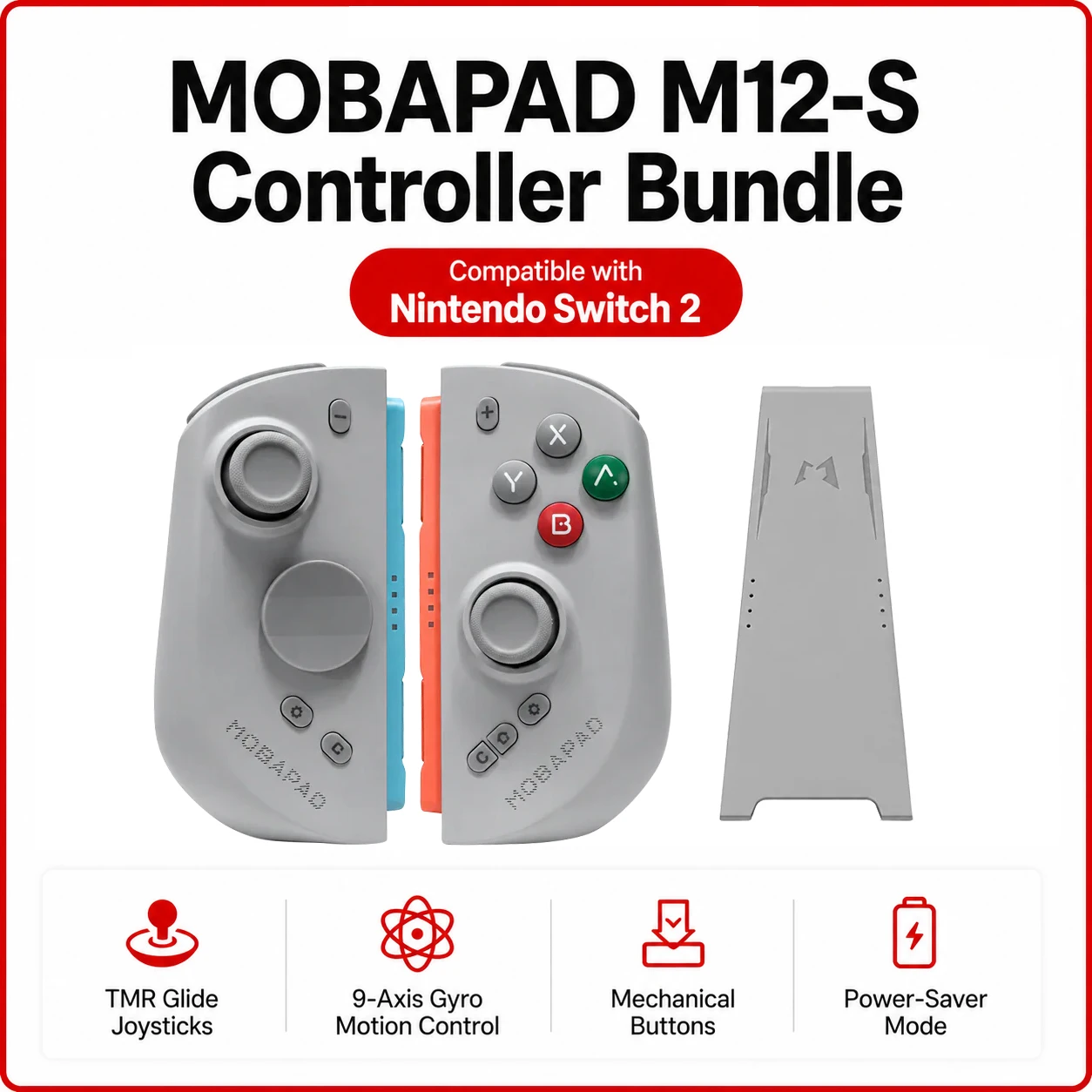 MOBAPAD M12 S/HD Gaming-Controller für Nintendo Switch 2 mit TMR-Sticks, Mechanischen Tasten Joypad für Switch2 Konsole